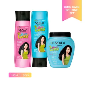 Skala Curl Care Routine Set – Skala Mais Cachos Shampoo + Conditioner + 2-in-1 Skala Mais Cachos Cream Shea Haircare