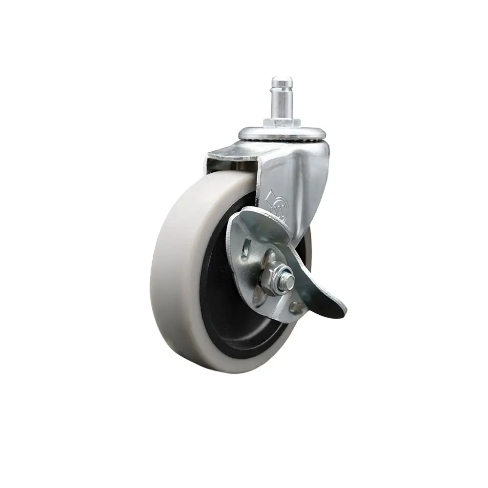 Service Caster SCC-GR05S410-TPRS-SLB-71678 4 in. Swivel Thermoplastic Rubber Caster Wheel with 0.43 in. by 0.875 in. Grip Ring Stem Caster & Brake