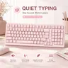 AULA F99 Silent Wireless Mechanical Keyboard with Numpad - 8000mAh, Tri-Mode BT5.0-2.4GHz-USB-C, Gasket Hot Swappable, RGB Illuminated, Pre-Lubed Linear Switch, Blush Pink, summerwins, Gaming Keyboards for Work, Gift Ideas for Gamers