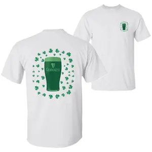 Green Guinness St Patrick’s Day T-Shirt - Funny Irish Celebration Beer Shirt with Shamrock Graphic, 100% Cotton Unisex Tee, Casual Trendy Holiday Wear, Perfect St Paddy’s Day Gift for Men and Women