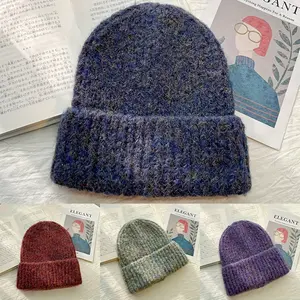 Japanese Vintage Beanie for Women - Elastic Lightweight Winter Hat with Ear Protection, Mixed Colors (Navy, Burgundy, Grey, Purple), Hand Washable Cold Weather Accessory, Hat, Autumn Headwear, Warm Fabric beanie