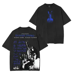 Donnie Darko Vintage Washed T-shirt, Cotton Shirt, Regular Comfort Fit Fabric Menswear  men's t shirts Oversized Gamis graphic tee  Streetwear