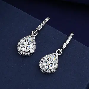 Fashion Drop Shape Ear Studs Micro Inlaid Zircon Earrings
