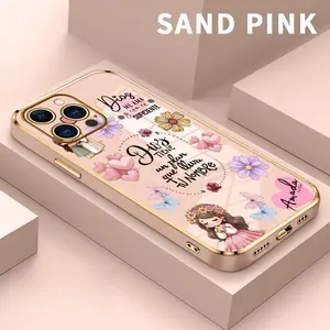 Soft TPU Smartphone Case for iPhone 11,12,13,14 Plus,15 Pro Max,16,17 - Divine Love Whispers Luxury Electroplated Cover, Anti-Slip Bumper, Shockproof Protection, Handheld Cellphone Accessory Gift