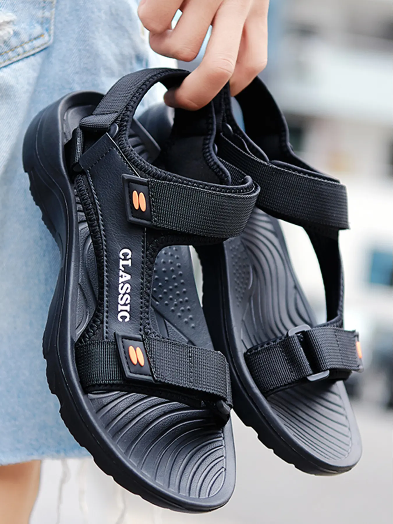 Men's Summer EVA Casual Outdoor Sandals, Lightweight Breathable Quick-Dry Beach Sandals, Non-Slip Thick Sole Athletic Sandals for Outdoor and Daily Wear