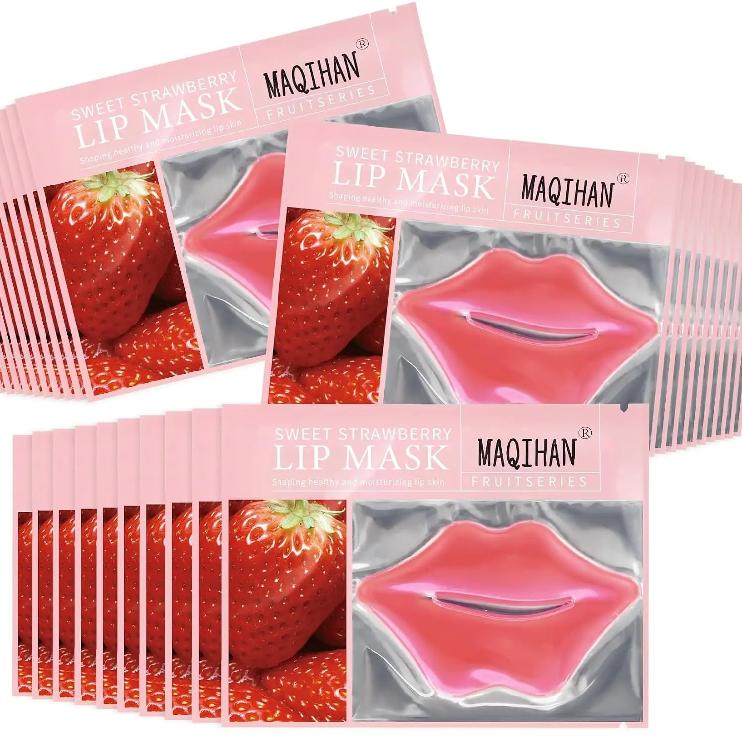 30PCS Moisturizing Lip Mask - Pink Lip Patches for Spa Daily Labial Masks Skincare Hydrating to Reduce Wrinkles Dryness Anti-wrinkle Lightens, Valentines Day Gifts Mother's Day, Skin Care
