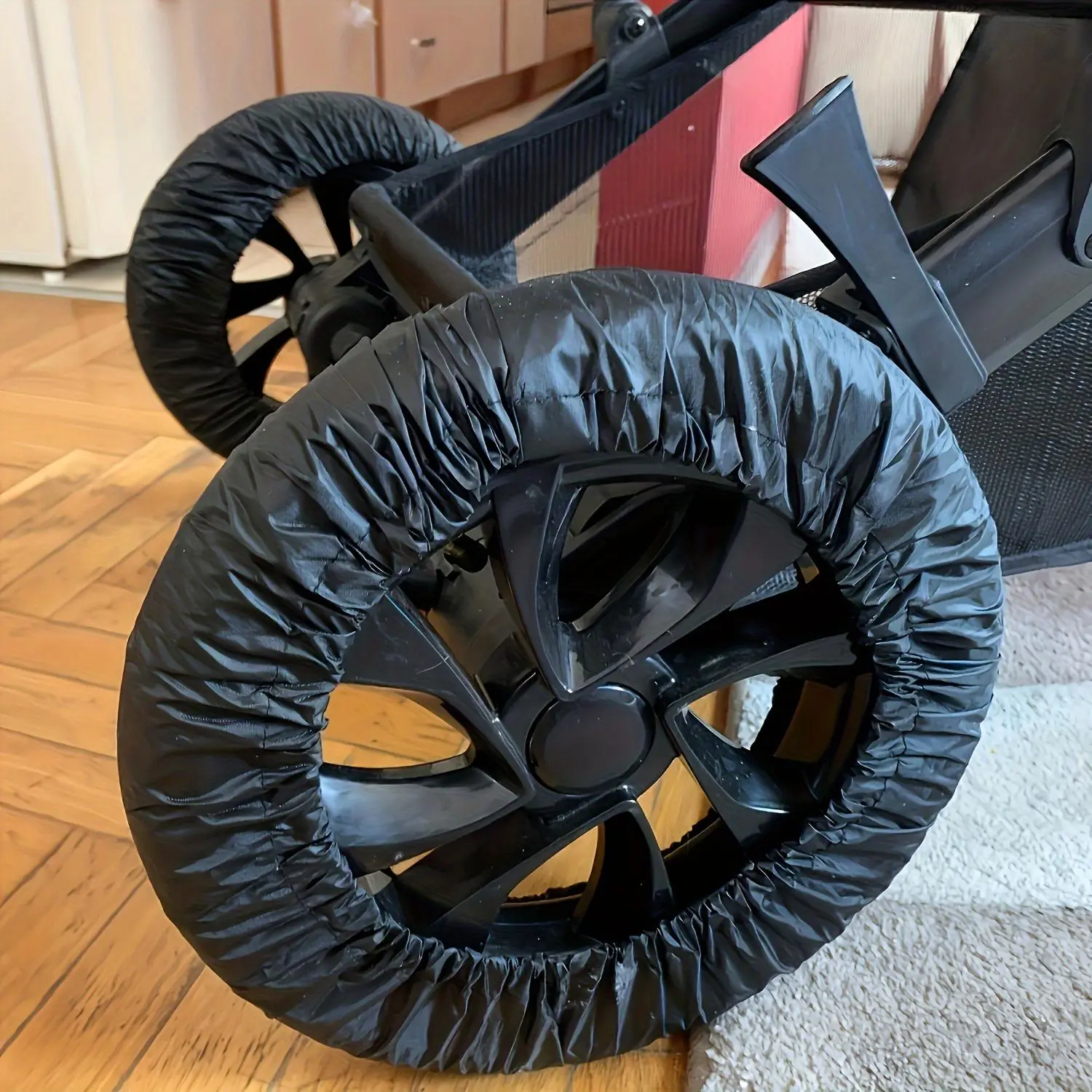 Large Baby Stroller Dust Cover with Wheel Protector, Fits Strollers and Umbrella Strollers, Universal Fit, Dust and Dirt Protection Accessory, Compact Storage, Durable, Convenient, Stroller Accessories