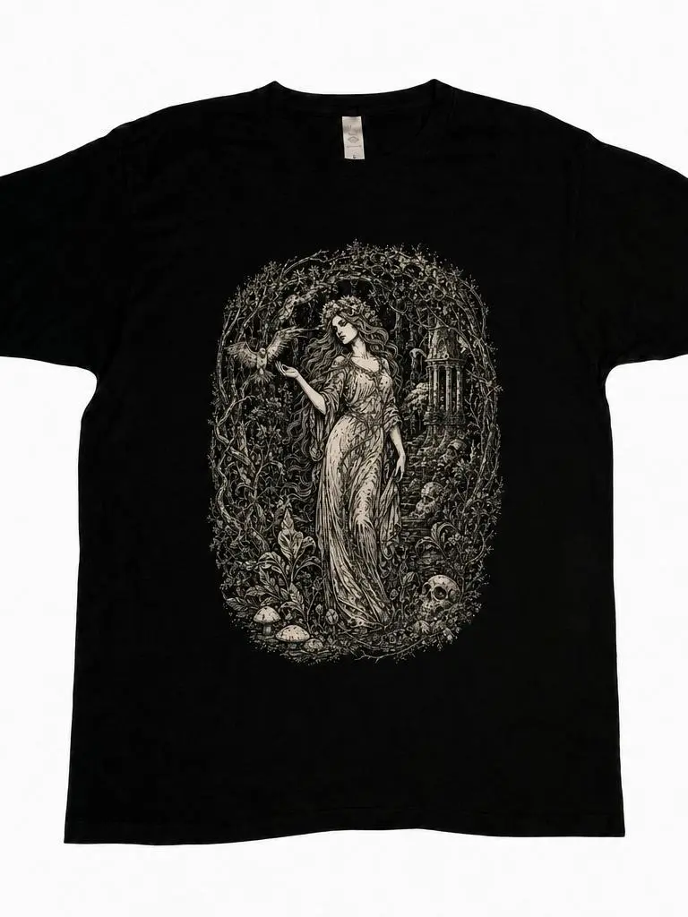 Mother Nature T-Shirt: Pen & Ink Forest Art High-definition printed short-sleeved shirt