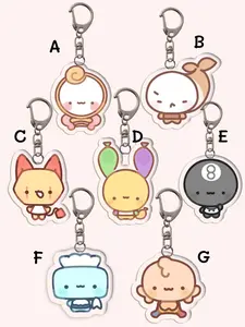 Dandy's World Cartoon Acrylic Keychain, Cute Game Theme Pendant, Back-To-School Bag Decoration, Gift for Friends Family Teachers, Cute Charms Keychain