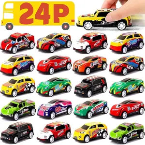 24 Pcs Pull Back Cars Party Favors for Kids 4-8 8-12, Mini Vehicles Toy Bulk, Party Favor Race Cars Toys, Goodie Bag Stuffers for Birthday Party