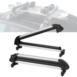 【FathersDayGift】 VEVOR Ski and Snowboard Roof Rack, 31.7-Inch Universal Ski Rack for Car Roof Fit Most Crossbars, Carry up to 6 Pairs of Skis or 4 Snowboards, Aluminum Snowboard Ski Rack with Lock & Rubber Padding