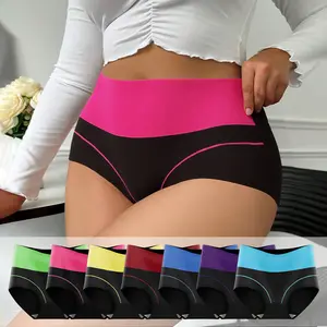 HOTCOM Plus Size High-Waisted Seamless Briefs – Soft Breathable Cotton Panties, Comfy Minimalist Everyday Womenswear