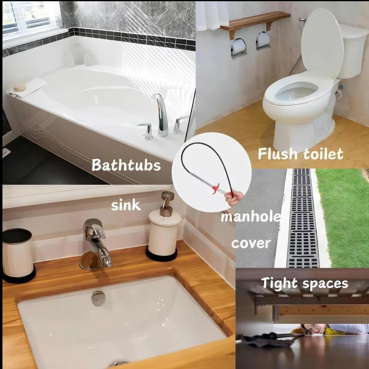 Drain Snake, Drain Clog Remover - Gutter Cleaning Tools Drain Cleaner for Toilet Sewer Shower Kitchen Bathroom Tub Clogged Drains Opener Cleaning Tool, Flexible Grabber Claw Pick Up Reacher (200cm)