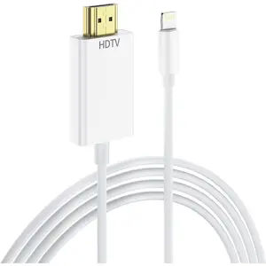 [Apple MFi Certified] Lightning to HDMI Adapter Digital AV, for iPad iPhone to HDMI Adapter 1080P with iPad, Sync Screen Connector Directly Connect on HDTV/Monitor/Projector - (1.5 m)