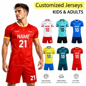 Custom Soccer Jerseys [DIY Name&Number] Personalised Football Shirt Set Men Women Football Jersey
