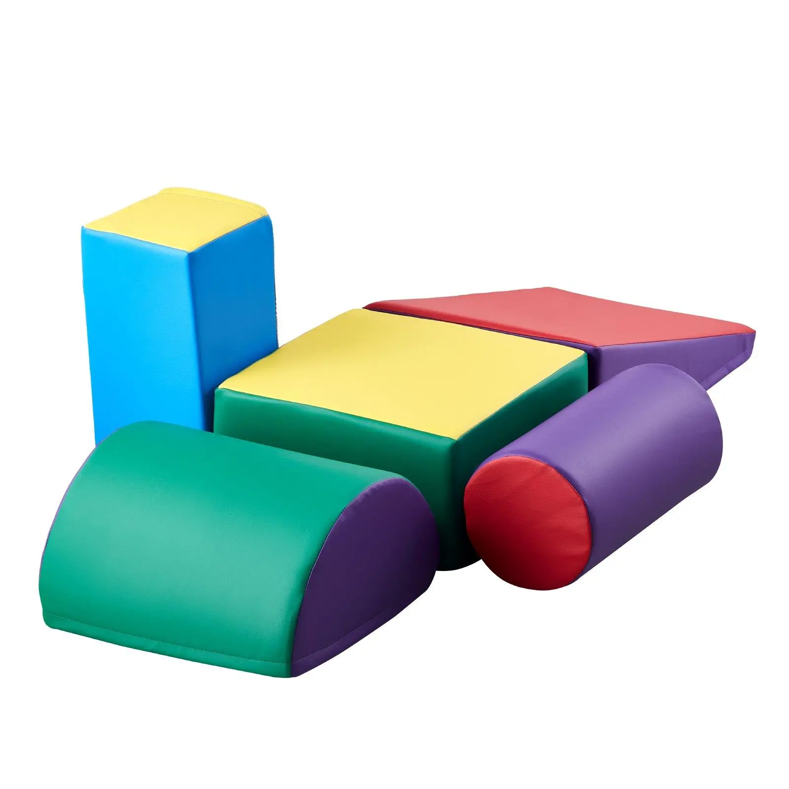 【summerfinds】5-Piece Foam Climbing Blocks Set - Colorful Rainbow Stacking Building Blocks, Multi-Activity Toddler Playset, Father's Day Gift Deal, Rainbow Stacking Blocks