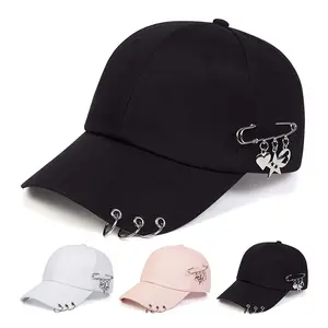 Unisex Solid Color Star Side Iron Ring Baseball Cap Outdoor Sport Adjustable Sunscreen Leisure Hat Spring Autumn Travel Tourism Beach Vacation