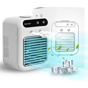 Portable Air Conditioner, 25W Rechargeable Mini Evaporative Cooler with Dual Mist & 2 Wind Speeds, Personal Cooling Fan for Small Room, Bedroom, Office, Outdoor Camping