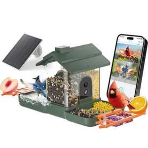 Bird Feeder Camera and Bath Solar Powered for Outdoors, Hummingbird Feeder Camera, Dual-Lens 2K HD Video, AI Bird Identification, Solar Powered, Instant Alerts, IP66 Weatherproof for Backyard Outdoors,Ideal Gift for Bird Lover