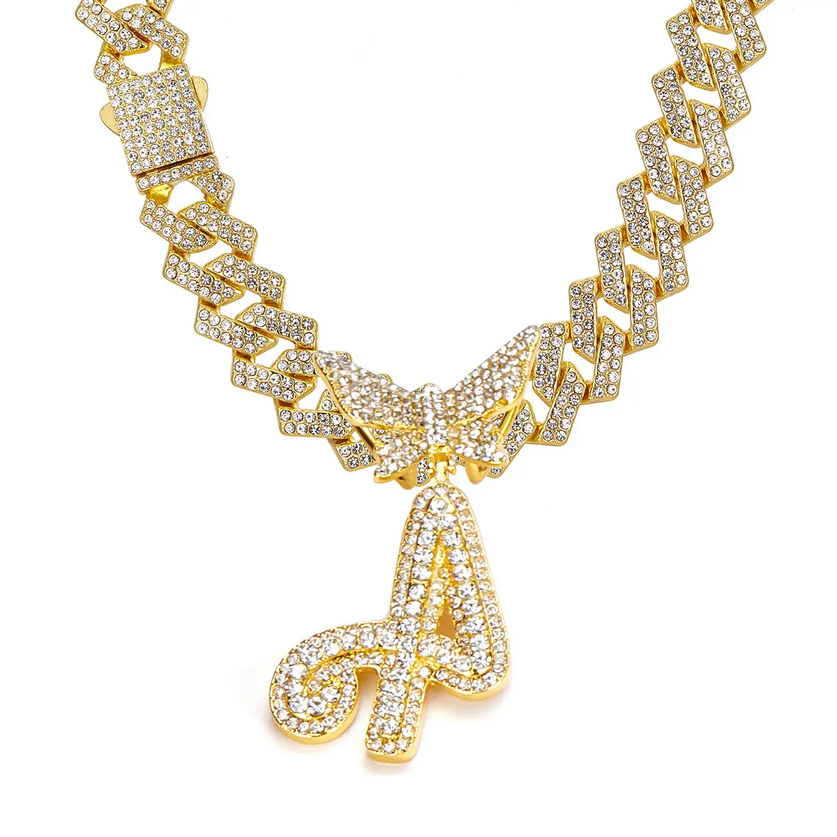 Golden letter necklace A