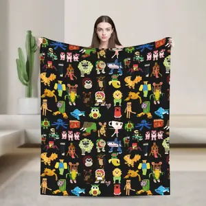 Steal a Brainrot-Themed Knitted Blanket Fuzzy Throw for Bed Sofa Decoration Ultra-Soft Warm Bedsprea Cozy Gift Birthday Christmas Mother's Day