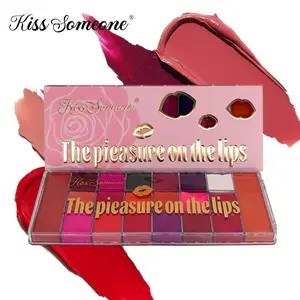 Multi-color lip gloss palette used by European and American makeup artists | Suitable for stage, daily wear, and parties