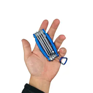 Small Flat Head Folding Wrench 16-In-1 Multi-Functional Bicycle Tool, Compact Repair and Tire Replacement Wrench, Portable Repair Tool Set