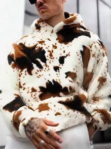 Unisex Street Style Vintage Cowhide Velvet Camo Fleece Thick Warm Coat, Trendy Retro, Y2K Fashion, Couple Matching, Men's Gift