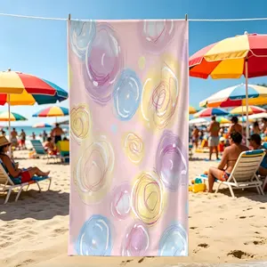 1Pcs Colorful Irregular Polka Dot Print Beach Towel, Multiple Styles, Quick Dry Absorbent Microfiber, Lightweight And Sand-Proof, Suitable For Pool And Beach, For All Ages, Ideal Gift Choice