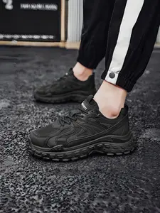 Men's Urban Workwear Sneakers | Breathable Mesh Safety Shoes | Slip-Resistant Dad Walking Shoes Rubber Footwear
