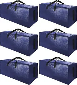 Extra Large Moving Storage Bags 6 Pack, Heavy Duty Zipper Tote with Handles, Foldable Space Saving Bags for Clothes Moving Organization Alternative to Moving Boxes