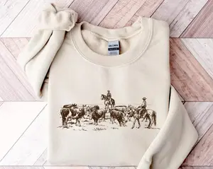 Cowboy Rodeo Sweatshirt, Western Horse Hoodie, Unisex