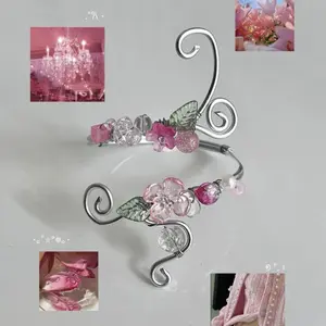 Handmade "Magnolia" Arm Cuff & Mini Blooms Adjustable Sizes S M L for Festivals & Boho Outfits