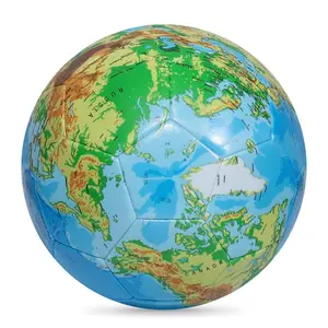 5 Size Indoor Outdoor Competition Training Entertainment World Map Football, Durable Soccer Ball for Sports & Games, Football Equipment