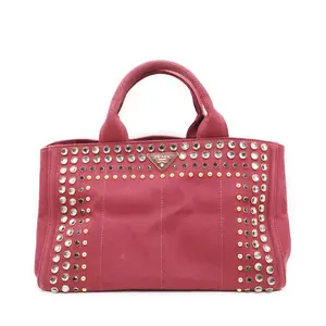 Pre-owned PRADA Leather Tote Bags Bijoux Canapa Medium Tote Bag (P3775)