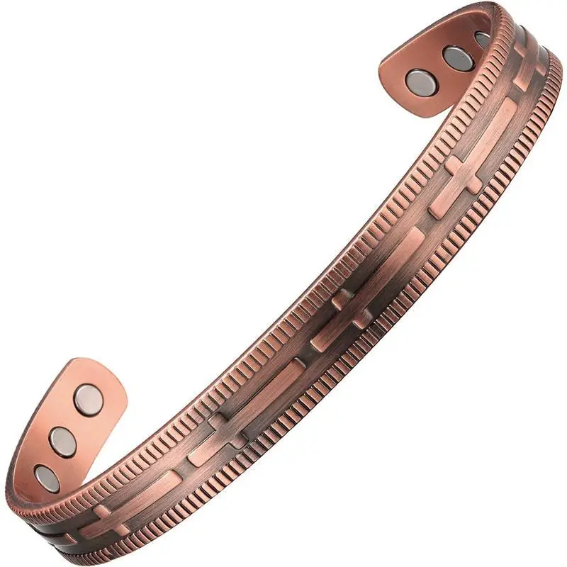 Handmade 99.9% Pure Copper Magnetic Bracelet | Adjustable Cuff for Men & Women