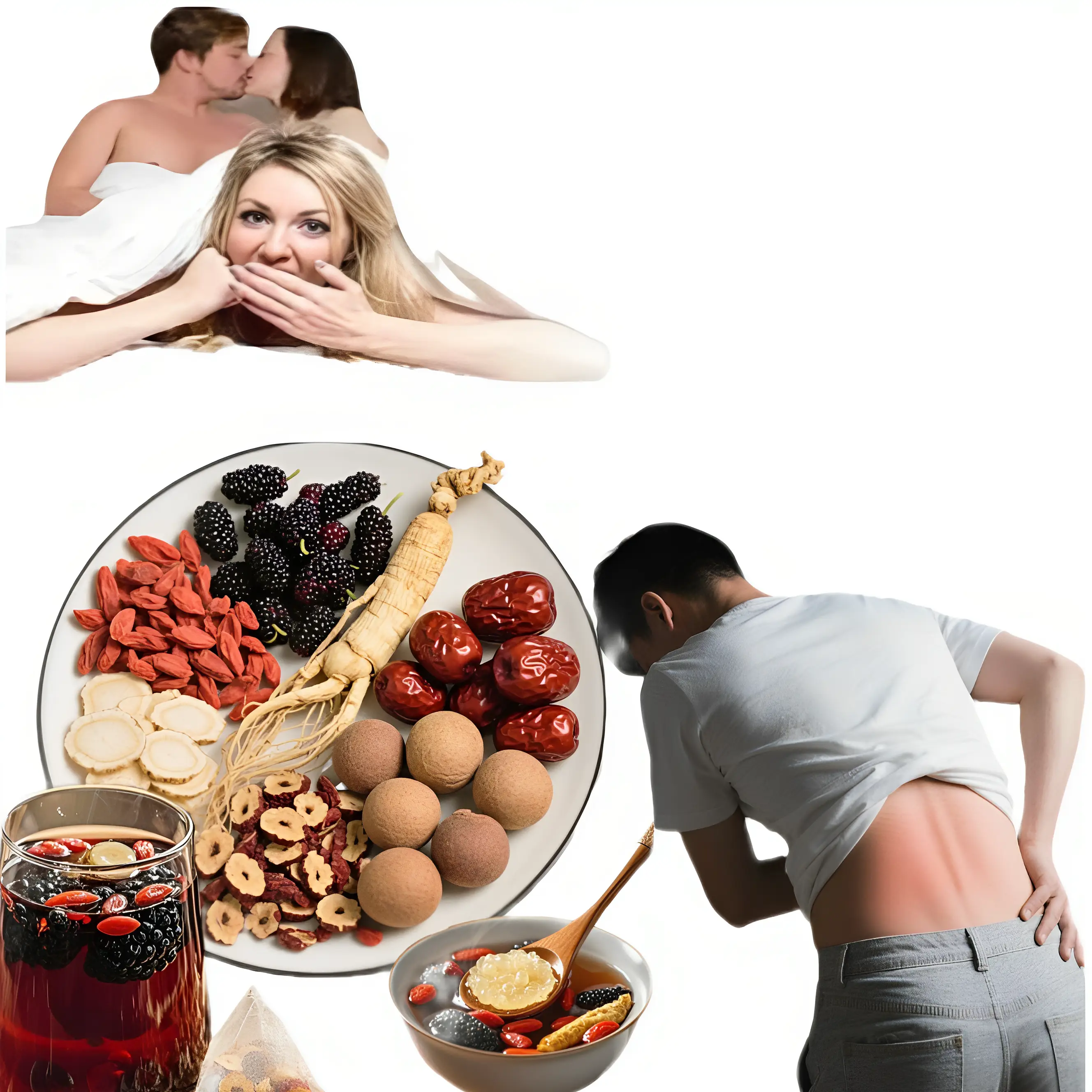 Herbal Ginseng Tea - Kidney Tea - Natural Herbal Tea, 12 bags per pack, Ginseng Six Treasure Tea Natural Mixed Kidney Tea - Drink