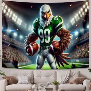 Simple Tapestries Eagle mascot with footballs in stadium Wall decoration Bedroom decoration