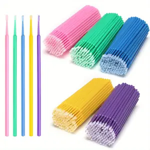 100 Pcs/packs Micro Applicators Brushes For Eyelash Extensions, Makeup, And Lash Cleaning - Mini Cotton Swabs For Easy And Precise Application Of Grafted Eyelash Glue