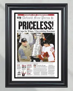 2002 Detroit Red Wings Stanley Cup Champions Unframed Poster - "PRICELESS!" Newspaper Cover Print - NHL Hockey Championship Memorabilia - Retro Wall Decor