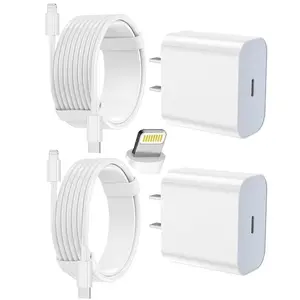 iPhone Fast Charger Kit (2-Pack), including 2 Type-C Wall Chargers and 2 USB-C to Lightning Cables [6ft and 10ft], suitable for iPhone 14/13/12/12 Pro Max/11/XS Max/XR/X, AirPods Pro.