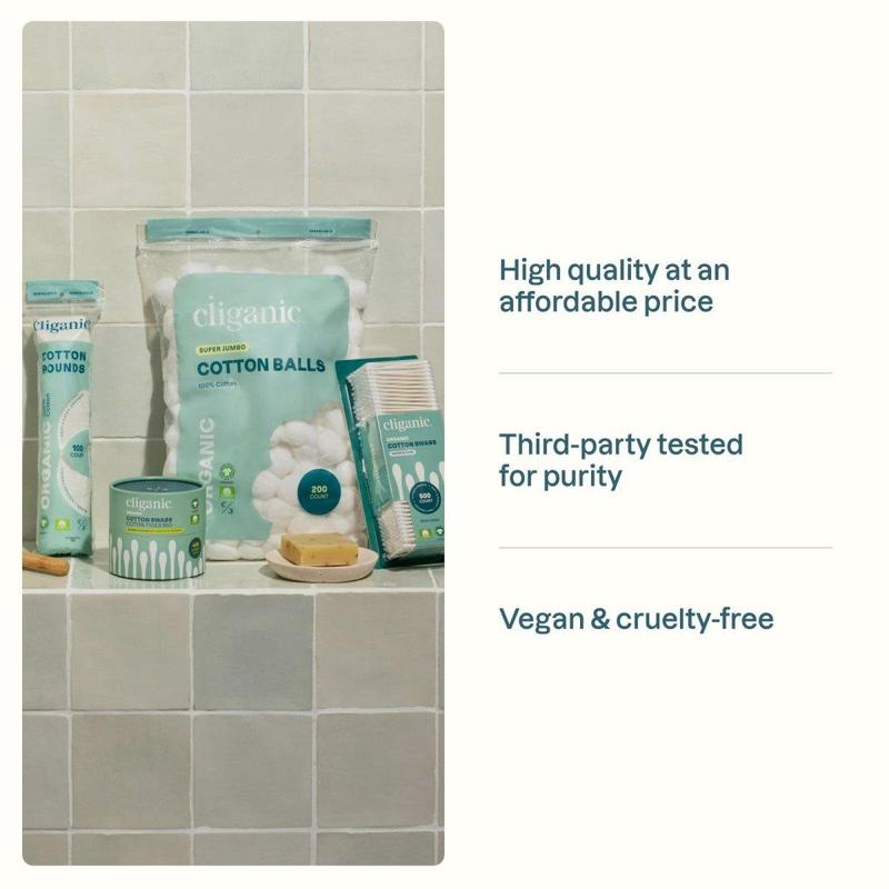 Cliganic Premium Cotton Rounds - Soft and Gentle Texture, Ideal for Daily Use, Available in Multiple Colors Makeup Remover Tool Makeup Puffs