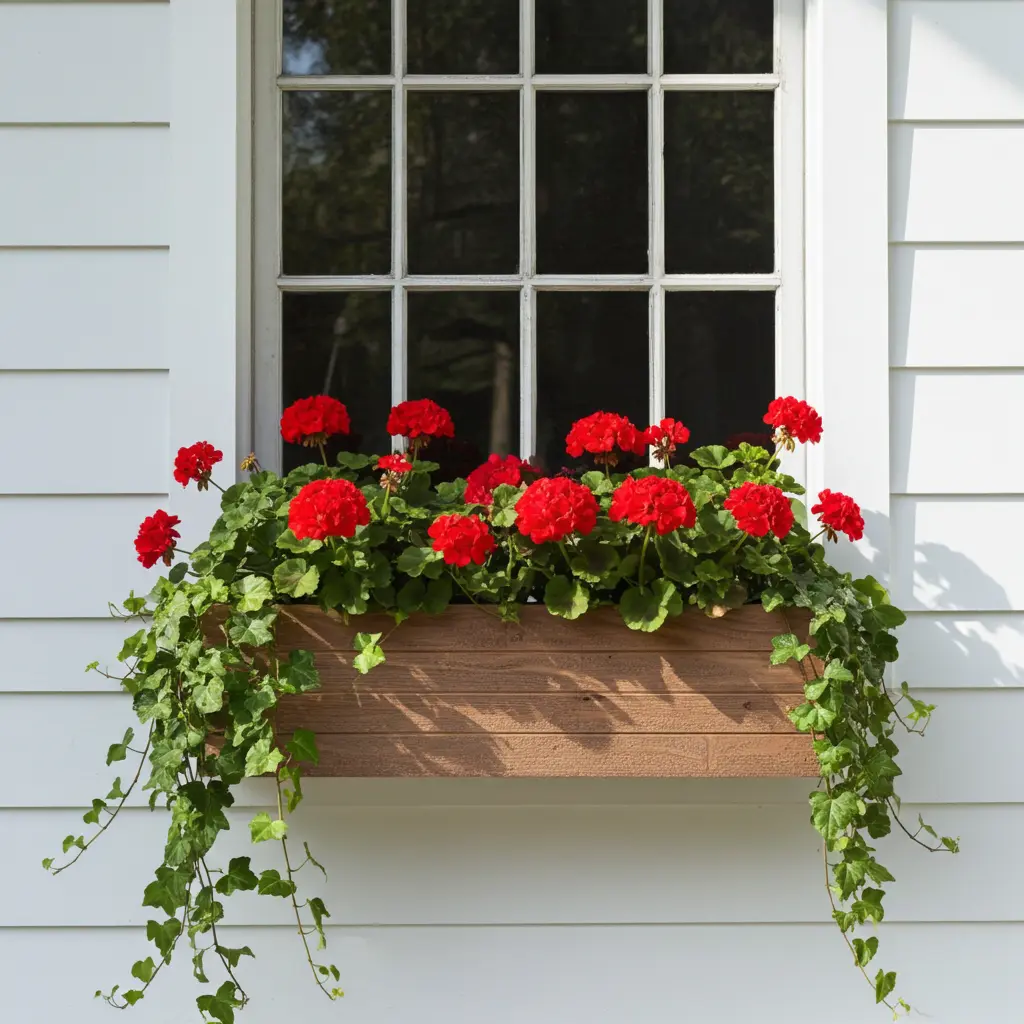 Handmade Rustic Cedar Window Planter Box – Indoor/Outdoor Wooden Plant Pot