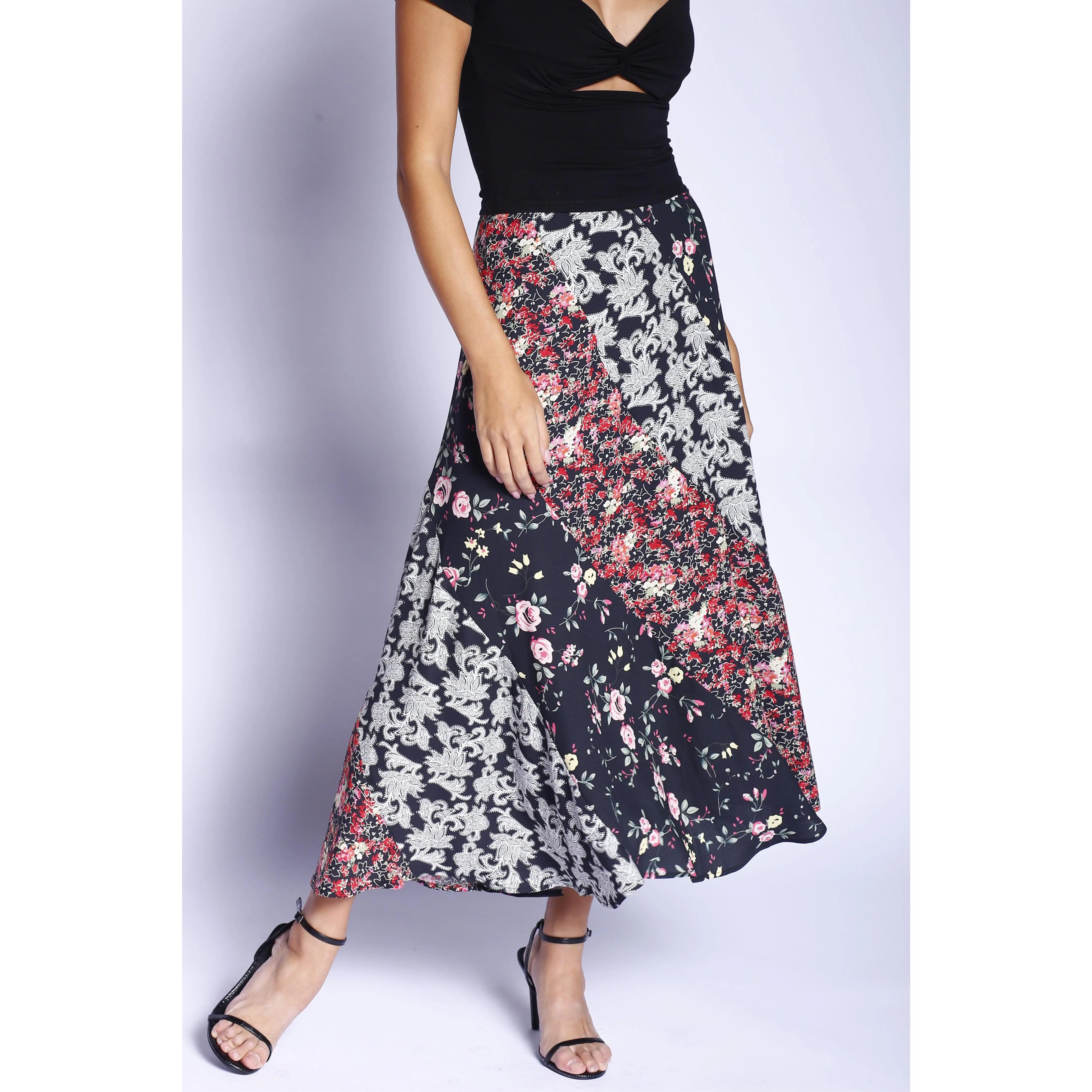 Kevan Hall X VelvetBlue Maxi Swirl Skirt