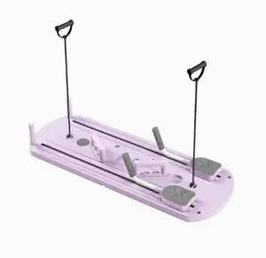 【Deal】Pilates Board,Multi-functional Ab Exercise Board,FoldableHome Pilates Reformer with Knee Mat ,Timer andResistance Bands,Abs Workout Equipment forAbdominal & Core Strength Training