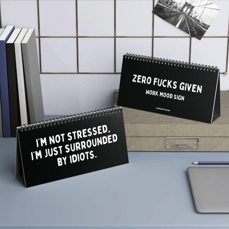 Zero Fcks Given Work Mood Sign Workplace Decor Workplace Humor, Desk Accessories
