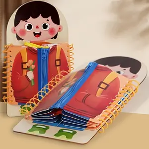Children's educational toy multifunction board, used to develop life skills, exercise boys' and girls' motor coordination abilities, and teach children to zip zippers, button buttons, and tie shoelaces