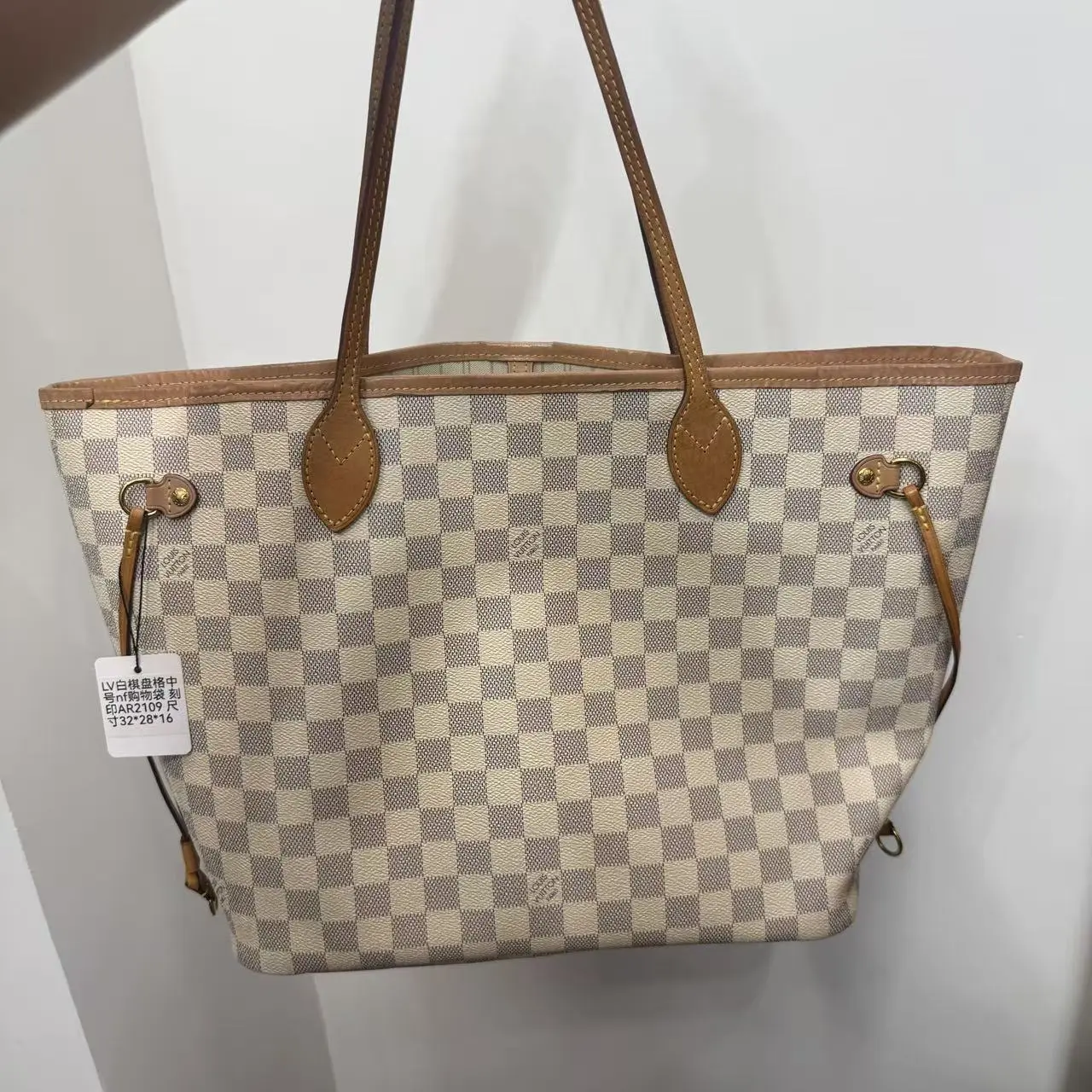 Pre-owned Louis Vuitton pvc Shoulder Bags LV Neverfull MM Damier Azur Canvas Tote bag