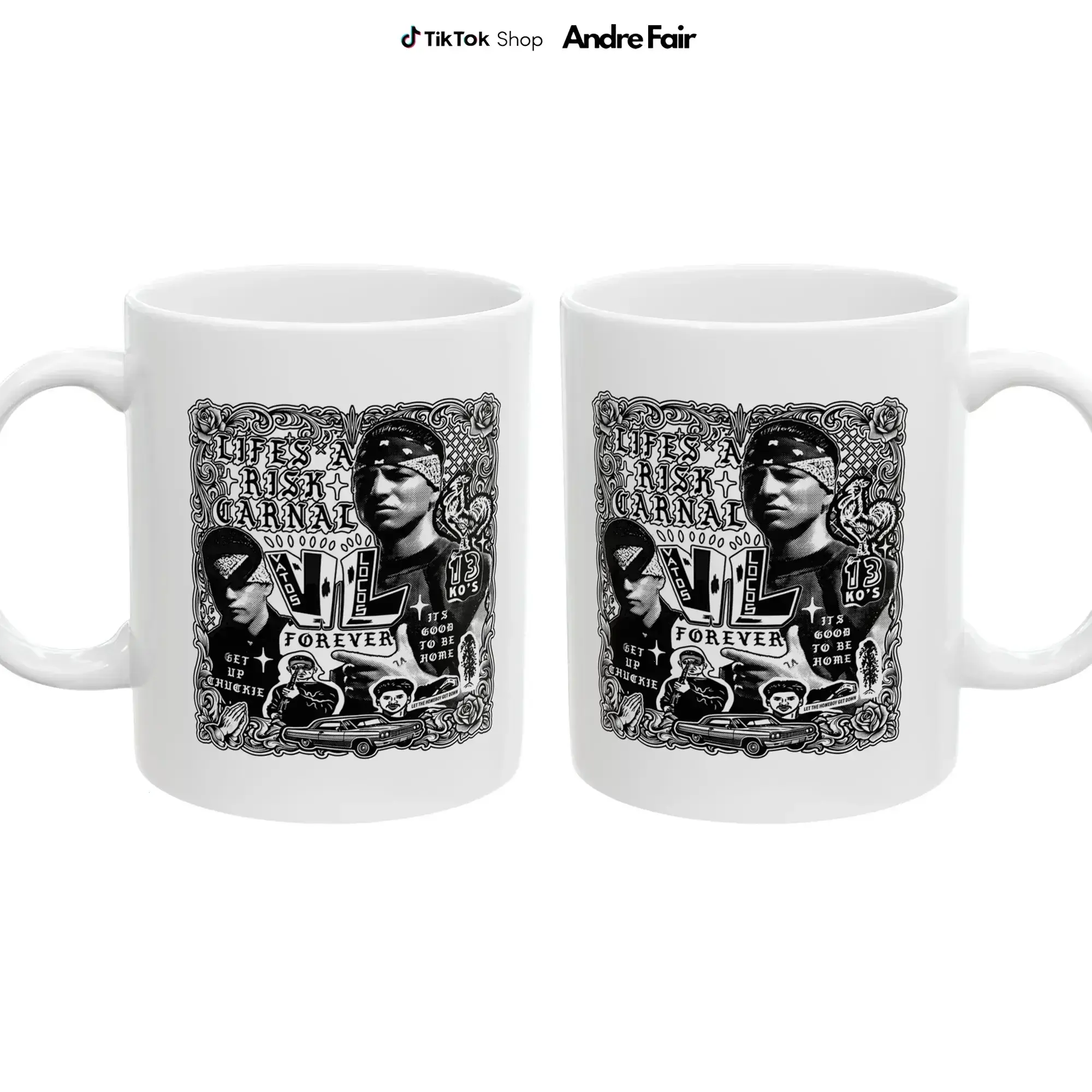 Bloodin Bloodout Mug, Retro Comedy Parody Cup, Vatos Locos Coffee Mug, Religious Humor Gift, Ceramic Drinkware