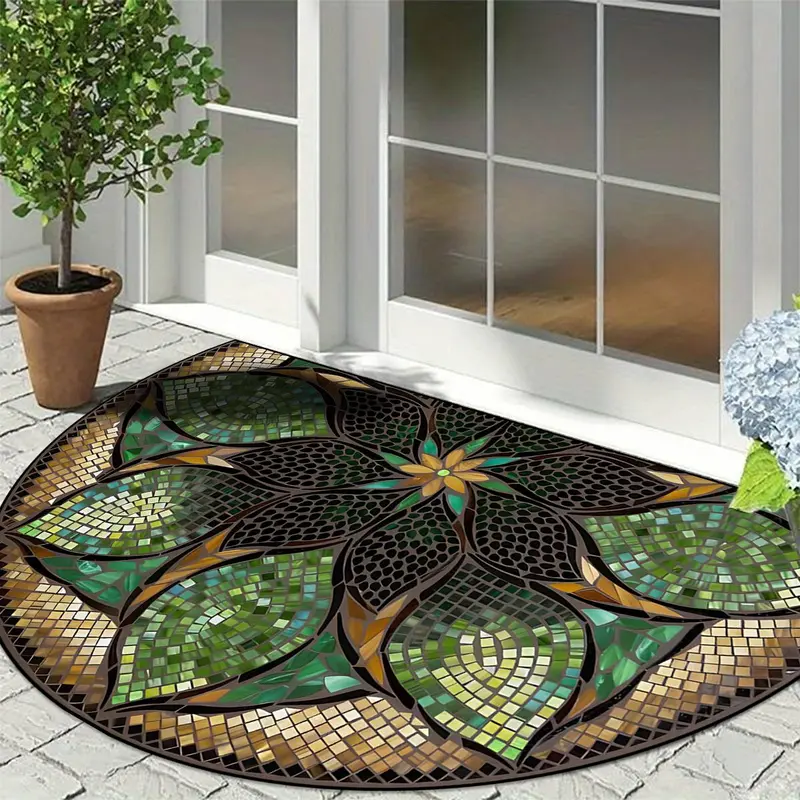 Floral Pattern Door Mat, Non‑Slip Soft Floor Mat, Home Rectangular Decorative Mat for Living Room and Bedroom, Floral Area Rug, Flower Pattern Rugs, Door Rugs For Entryway Indoor